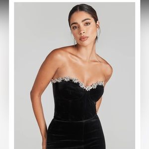 Nadine Merabi Velvet Corset Top
